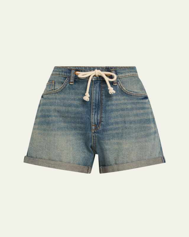 Lucille Denim Drawstring Shorts